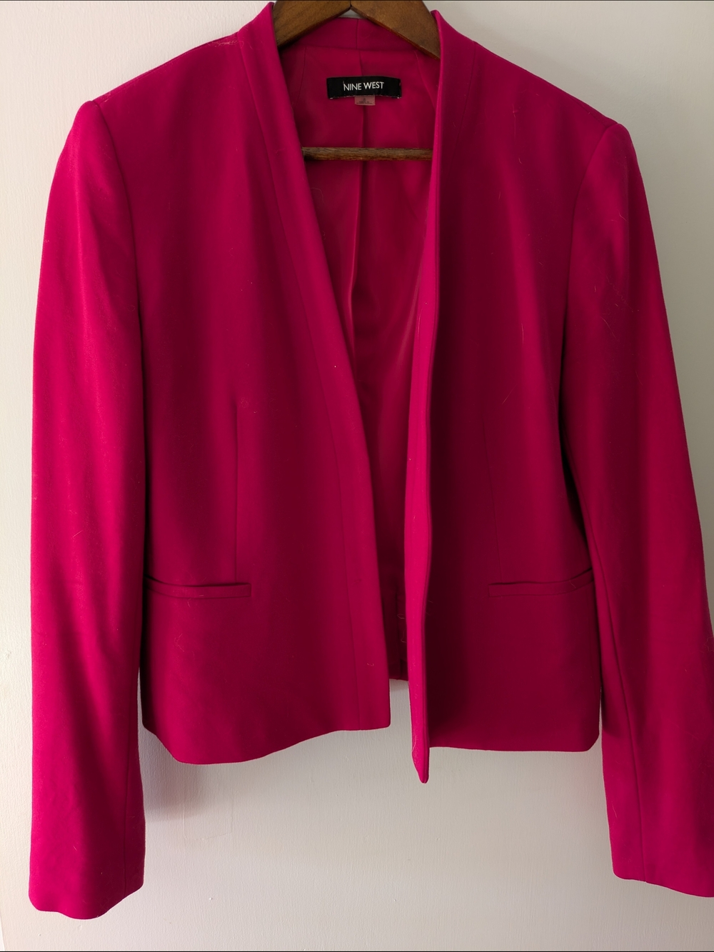 Nine West Women's Hot Pink Open-Front Blazer